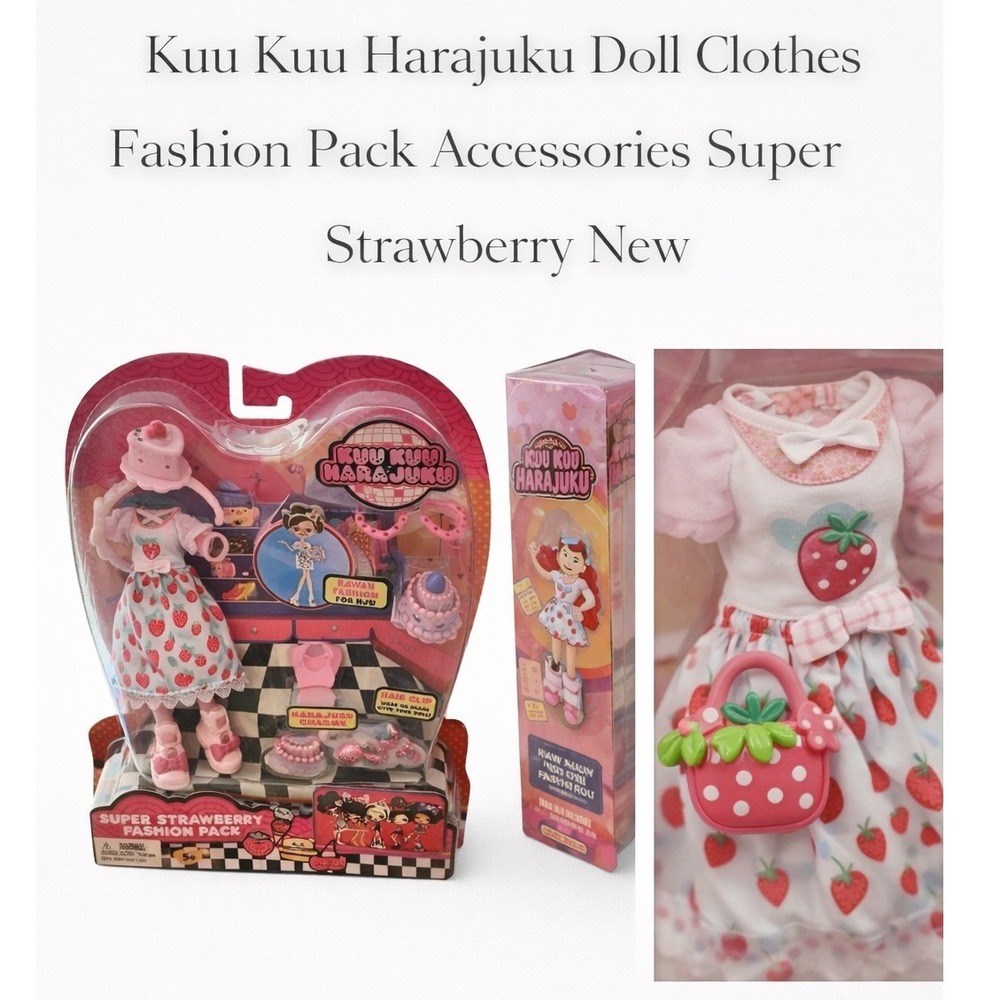 Kuu Kuu Harajuku Super Strawberry Fashion Pack Doll Clothes Accessories‎ Mattel